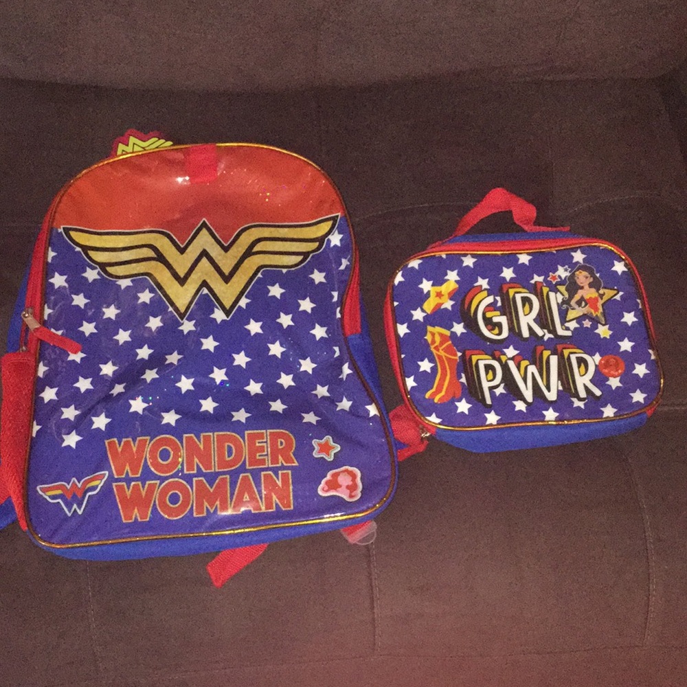 Wonder Woman GRL PWR Backpack and Lunch bag